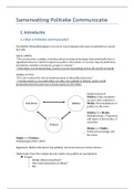 Samenvatting Politieke Communicatie 