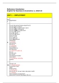 Vocabulary list English