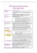 Bundel samenvatting operationeel management + woordenlijst 