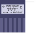 Introduction to Psychology and History of Psychology - Summary - 2018