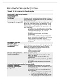 Inleiding Sociologie literatuur, hoor- en werkcolleges begrippenlijst/samenvatting 