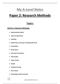 AQA Psychology Paper 2 research methods A-Level