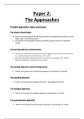 AQA A-Level Psychology Paper 2 The Approaches