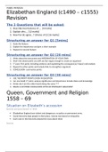 Elizabethan England Summary