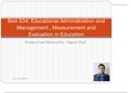 Educational Administration and Management, Measurement and Evaluation