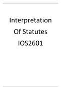 IOS2601 Interpretation of Statutes Summary Notes Q and A