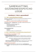 Gezondheidspsychologie H1 t/m 7 Samenvatting