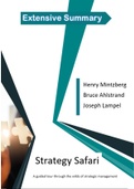 Summary (extensive) Strategy Safari - Organization and Environment