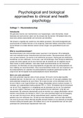 College uitwerkingen (1-8) - Pharmacological and Biological Approaches to Clinical and Health Psychology