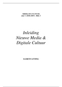 Media & Cultuur - Jaar 1  - Blok 3 - Inleiding Nieuwe Media & Digitale Cultuur - Samenvatting van de hoorcolleges