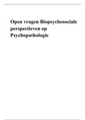 BPOP UU Opdracht Open Vragen Biopsychosociale Perspectieven op Psychopathologie Universiteit Utrecht tweede jaar Psychologie