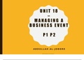 Unit 18 - Managing a Business Event P1 P2