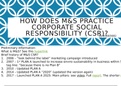 How does M&S practice corporate social responsibility (CSR)?