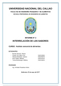 INTERRELACIÓN DE LOS SABORES