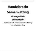 Handelsrecht samenvatting 'Monografie&euml;n privaatrecht&semi; faillissement&comma; surseance van betaling en schuldsanering'