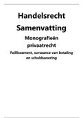 Handelsrecht samenvatting 'Monografieën privaatrecht; faillissement, surseance van betaling en schuldsanering'