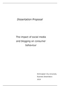 Dissertation Proposal - The impact of social media on consumer behaviour