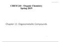 Chem 241 Chapter 11: Organometallic Compounds