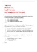 NSG3029 Midterm Test FOUNDATIONS OF NURSING South University