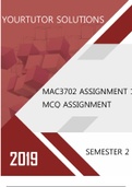 MAC3702 ASSIGNMENT 1 OF SEMESTER 2 - 2019 