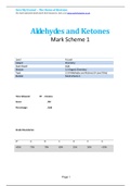 Aldehydes and ketones Q 1 mark scheme