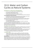 AQA GEOG: 3111 Water and Carbon Cycles as Natural Systems