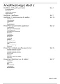 Anesthesiologie H8, H9, H10 en bijhorende PowerPoints 