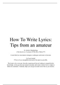 Ways in which an artist can write catchy lyrics