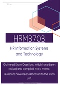 HRM3703 Exam Q&A (Includes Assignment 2)