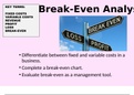 UNIT 5 - Business accounting, Break-Even Analysis Presentation