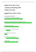 Spinal Nerves Part 1 Test 1  Anatomy & Physiology 3030 2019/20 {Attempt score 100%)