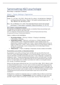 Samenvatting Arbeids- en Organisatiepsychologie (hoorcolleges, werkgroepen en artikelen) VU jaar 2 (NL)