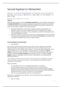 Samenvatting Sociaal Kapitaal en Netwerken (hoorcolleges, artikelen) VU jaar 2 (NL)