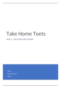 Blok 1 Een Leven Lang Gezond - Take Home Toets