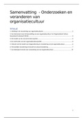 Samenvatting Onderzoeken en veranderen van organisatiecultuur