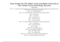 Case studies for The Water Cycle and Water Insecurity & The Carbon Cycle and Energy Security