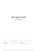 LAB REPORT DRAFT - A+ GRADED Draft Assignment 