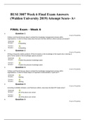 BUSI 3007 Week 6 Final Exam Answers (Walden University 2019) Attempt Score- A+