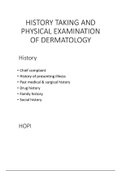 History Taking and Physical Examination Dermatology