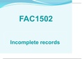  FAC1502-2023 INCOMPLETE RECORDS DEMONSTRATION OF WORKED SOLUTIONS FROM GIVEN EXERCISES OF THE FINANCIAL POSITION