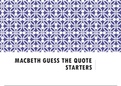 Macbeth - guess the quotes