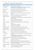 Begrippenlijst Biologische Psychologie (begrippen uit hoorcolleges en boek)