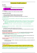 Consumer Credit Law 1ST CLASS NOTES & Tutorial Answers // colour-co-ordinated.