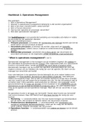 Operationeel Management samenvatting, Hoofdstuk 1,2 en 4