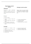 Competitive Study of Organization control system and Strategic control system