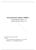 Solution Guide - Advanced Linear Algebra (35B801)