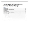 Samenvatting Hoorcolleges Biologische Psychologie