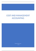 Cost and Management Accounting  FULL ASSIGNMENT