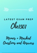 CHE1501 - Memos Exam and Assignment Prep Cram Pack