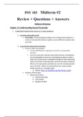 Stony Brook University > PSY 103  Midterm #2 Review +50 Questions + Correct Answers